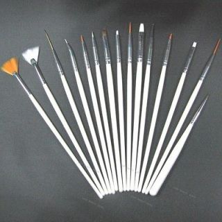 15 pcs Set Nail Art Paint Dot Draw Pen Brush for UV Gel diy decoration 