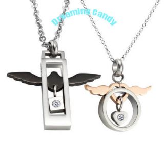 Korean Fashion FLYING WINGS LOVER Couple Necklace SET Made in Korea 