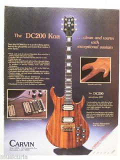 retro magazine advert 1985 CARVIN koa dc200