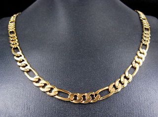   Yellow Gold GP Open Link Necklace Classic Chain 20 Bracelet 8.5 Set