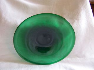 vintage green glass bowl in 40s, 50s, 60s