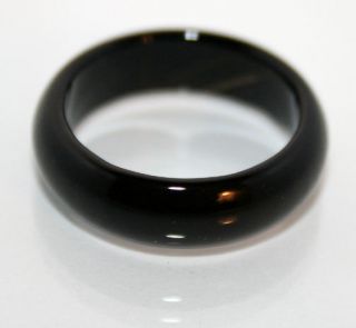 New Smooth Round Black Onyx 6MM Solid Band Ring   Various Sizes 