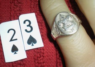 BSA 1920s   1930s Sterling Rope First Class Ring SZ 8 23