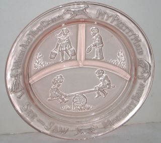 antique pink glass plates