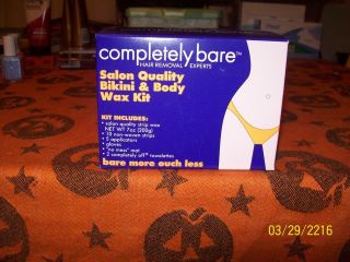   Bare Hair Removal Salon Quality Bikini & Body Wax Kit 7oz 10 strips