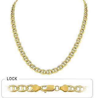   60gm 14k Gold Two Tone Mens Mariner Concave Chain 30 5.90mm Necklace