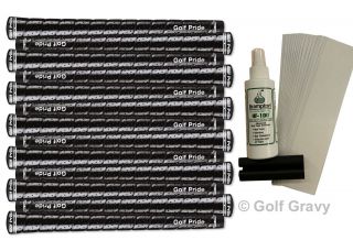 13 Golf Pride Tour Wrap 2G Black Standard Grips .600 + FREE Kit