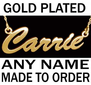 9CT GOLD PLATED CARRIE STYLE NAME NECKLACE 18  CHAIN