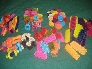   Lot of 126~Colorful Bristle Blocks Stackadoo Krinkle Building Blocks