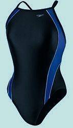   Girls 4 8 12 Axcel Splice Black Blue Back Racing Swim Suit 20 24 28