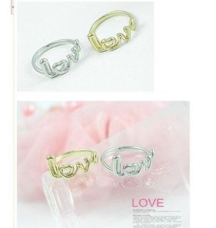 Hot Fashion Gold LOVE Letter Rings Exquisite Alloy Fashion Rings