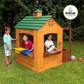  Activity Playhouse Wooden Kids Childrens Outdoor Play House Toy 00178