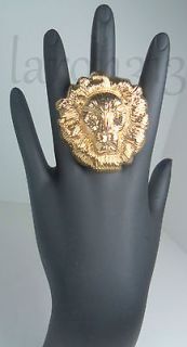 NEW POParazzi INSPIRED LION HEAD THEME LARGE STRETCH RING
