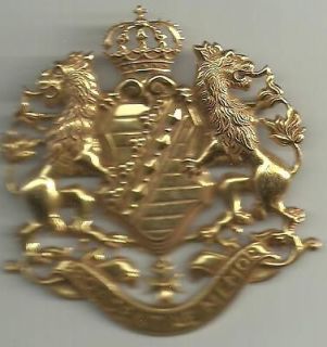   HUGE SIGNED MIRIAM HASKELL COAT OF ARMS ROYALTY SHIELD RUSSIAN GOLD