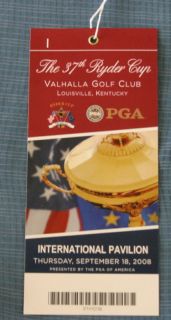 37th Ryder Cup ticket badge Mickelson Furyk Cink Perry