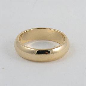 6MM 18k GOLD EP WOMENS WEDDING BAND RING SIZE 7