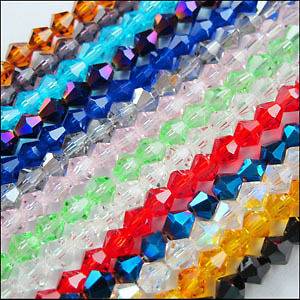 Bicone Faceted Glass Crystal Spacer bead 17Colors 1 Or Mixed 4mm,6mm 