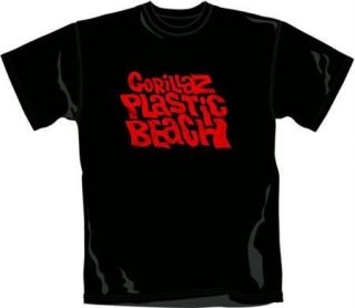 Gorillaz Plastic Beach Mens T Shirt   New & Official In Sealed Bag 