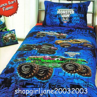 Monster Jam truck Mash Grave Digger Single/Twin Bed Quilt Doona Duvet 