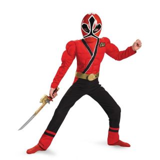 Power Rangers Red Samurai Muscle Child Costume Size 4 6 Disguise 