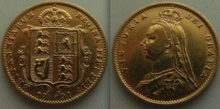 Collectable Gold Half Sovereign 1891 coin   Queen Victoria. Jubilee 