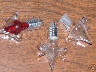 Glass Victorian tear bottle vial charm heart pendant