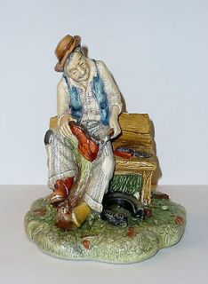 VINTAGE ENGLISH FIGURINE STATUE BY NATURECRAFT  SHOE MENDER