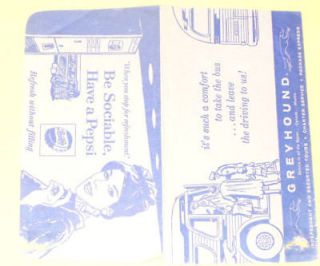 Greyhound Bus Ticket 1959 Folder   Nice Graphics SEE