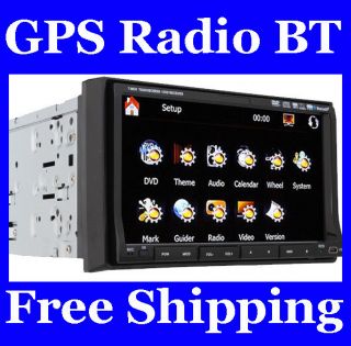 GPS Navigation w/Map 7Motorized 2 Din Car DVD Player Bluetooth 3D PIP 
