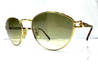Vintage GUCCI Gold & Tortoise Sunglasses   Rare NOS