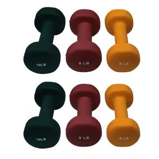 New 54 lbs total Neoprene Coated Dumbbell Set 8, 9, 10 pound PAIRS 