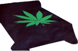 Marijuana Leaf Weed Black Green Blanket throw Mink Plush queen size