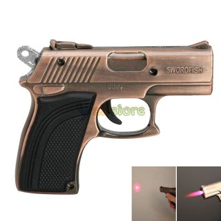 Pistol Gun Shape Windproof Refillable Butane Cigarette Lighter with 