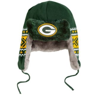 Green Bay Packers Team Trapper Winter Hat by New Era   Ear Flaps Faux 