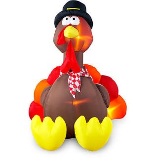Airblown Happy Thanksgiving Inflatable Turkey with Pilgrim Hat 