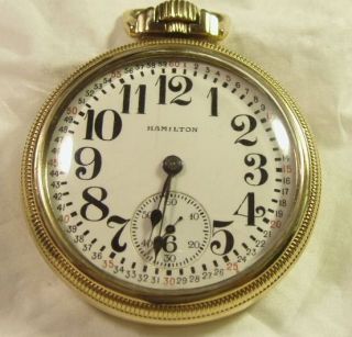 Vintage GF 1915 21J Hamilton 992 16 Size Railroad Pocket Watch