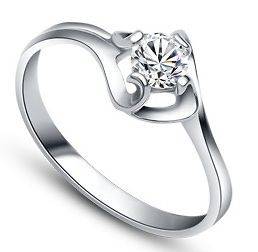    Made Diamond 0.45CT 18K White Gold GP Solitaire Ring,Size Selectable