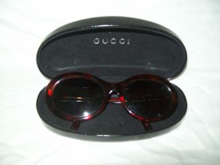VINTAGE WOMENS GUCCI SUNGLASSES BROWN TORTISE WITH CASE