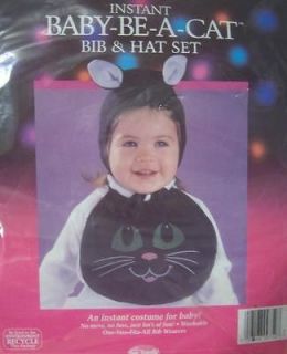 Halloween Baby Infant Toddler CAT Instant COSTUME Clothes BIB & HAT 