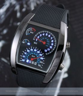 RPM Turbo Blue & White Flash LED Watch BRAND NEW Gift Sports Car Meter 