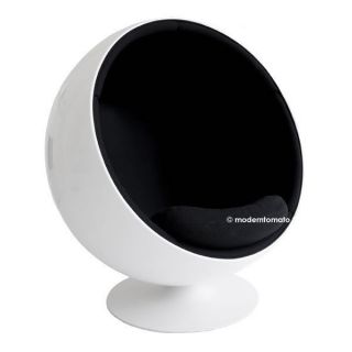 moderntomato globe ball chair   white/black mid century modern retro 