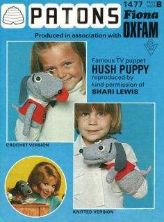 Knitting or crochet Pattern TOY Hush Puppy Dog Puppet