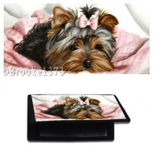 Yorkie wallet CHECKBOOK cover YORKSHIRE Terrier puppy painting DOG ART 