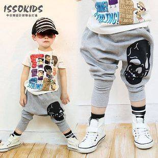 ISSO KIDS *KOREAN DESIGNER SKULL HARLEM 3/4 LENGTH TRACK PANTS 