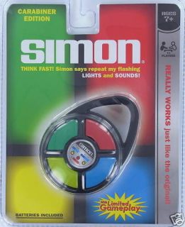 SIMON Handheld ELECTRONIC GAME Clip  On Lights Sounds Travel Portable 