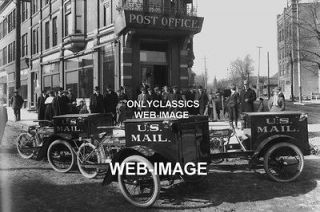 1913 HARLEY DAVIDSON MOTORCYCLE POST OFFICE MAIL PHOTO SIDECAR UTILITY 
