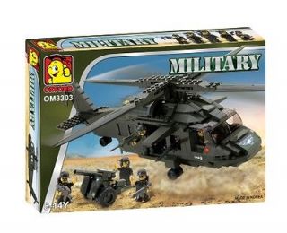 OXFORD OM3303   Military Helicopter / Building Block Toy (lego style)