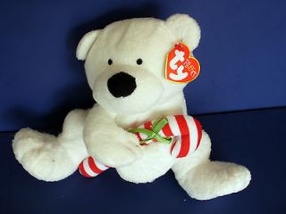 Plush TY Pluffie~CANDY CANE the POLAR BEAR~So Soft & Cuddly~MWMT~Ch 