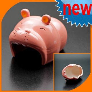 Hamster Pet Ceramic miniature PINK HIPPO cute statue animal Critter 