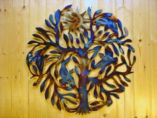 Early Bird Tree Metal Wall Art Wrought Iron Abstract